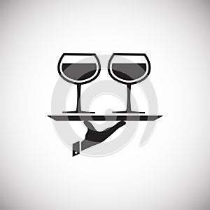 Wine related icon on background for graphic and web design. Simple vector sign. Internet concept symbol for website photo