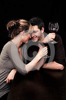 Wine restaurant couple