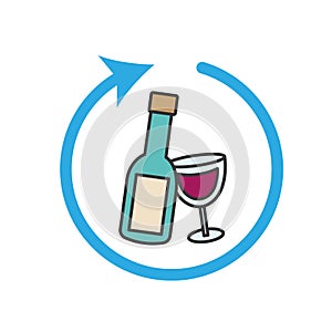 Wine return symbol. Vector