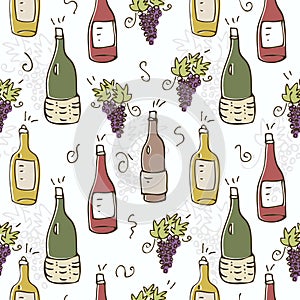 Wine seamless pattern