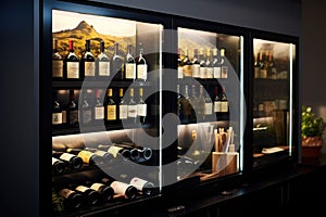 wine selection displayed on the fridges digital screen