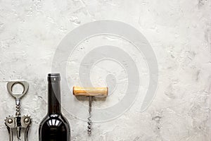 Wine set on white background top view mock up