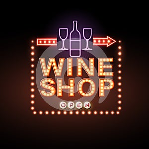 Wine shop neon sign