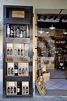 Wine shop in Tuscany, Italy