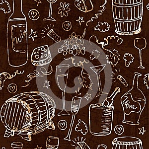 Wine sketch and vintage illustration