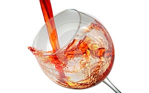 Wine splashing on glass