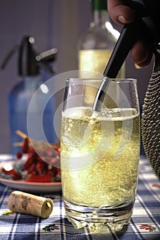 Wine spritzer cooling drink