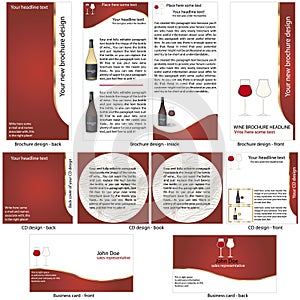 Wine stationary template