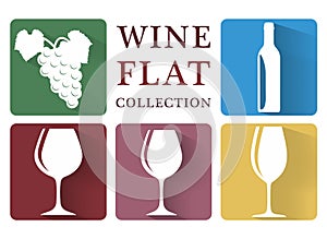 Wine symbol collection simple