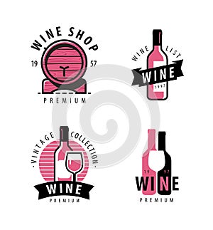 Wine symbol or label. Winery, restaurant, drink concept