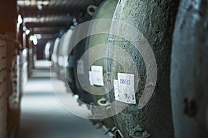 Wine tanks in empty cellar