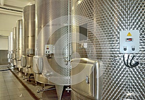 Wine tanks at the winery photo