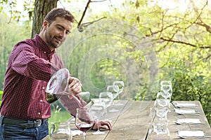 Wine taster and wine glasses