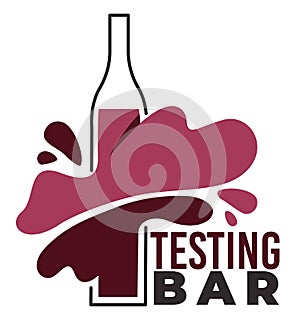 Wine tasting and degustation bar, emblem or logo