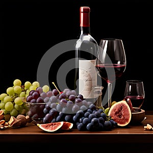 wine tasting event with wine connoisseurs and sampling statios photo