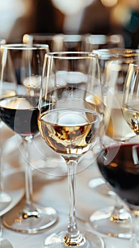 Wine tasting experience with red and white wines in an elegant setting