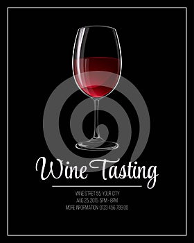 Wine tasting flyer template. Vector illustration