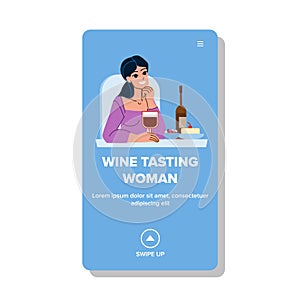 wine tasting woman vector