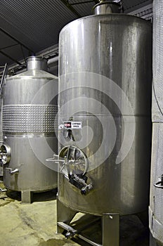 Wine vats at a winery