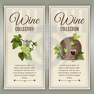 Wine vertical banners set