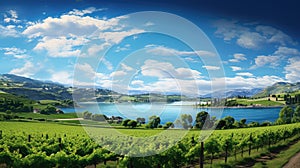 wine vineyard lake
