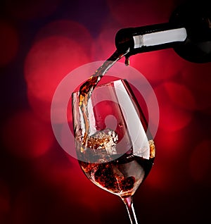 Wine on vinous background
