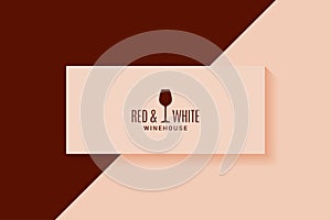 Wine vintage card. Red and white wine glass banner