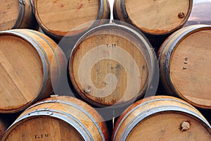 Wine or whisky wooden barrels
