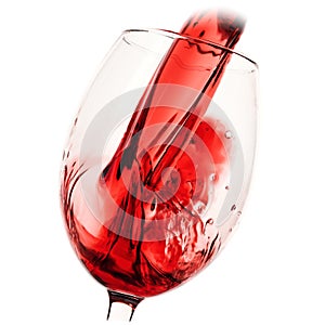 Wine on white background