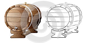 Wine wooden barrel