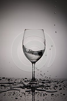 Advertising glass and drinks on a light background. photo