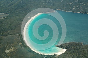 Wineglass bay from above