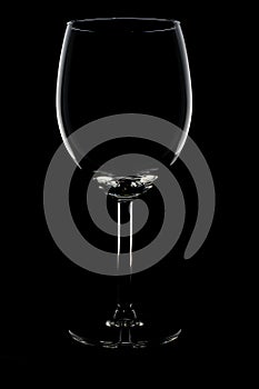 Wineglass on a black background