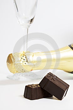 Wineglass, champagne, chocolate
