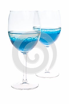 Wineglass with colored liquid