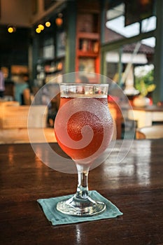 A wineglass of kombucha