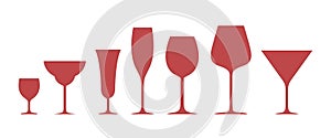 Wineglass logo. Icon. Isolated wineglass on white background