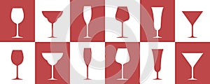 Wineglass logo. Icon. Isolated wineglass on white background