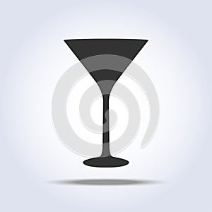 Wineglass martini glass icon object on gray background