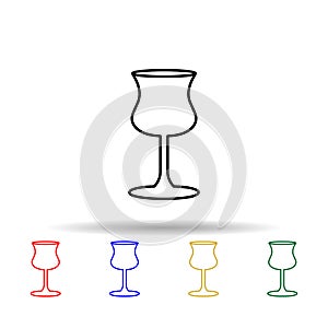 wineglass multi color style icon. Simple thin line, outline vector of web icons for ui and ux, website or mobile application
