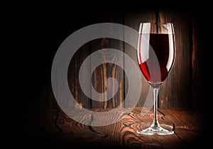 Wineglass of red win photo