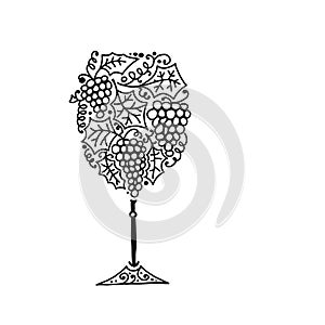 Wineglass, sketch for your design