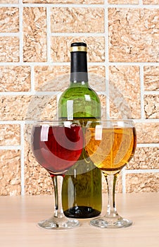 Wineglass on stone background