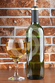 Wineglass on stone background