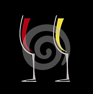 Wineglass with wine vector