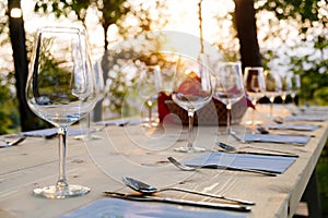 Wineglasses on the table photo