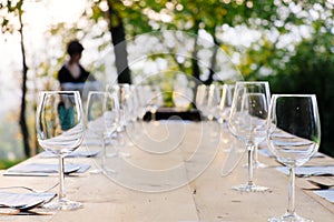 Wineglasses on the table