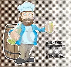 The winemaker gets drunk at work