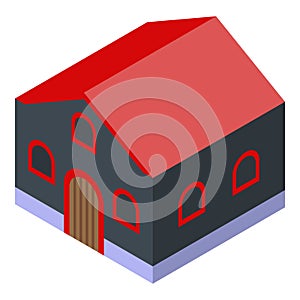 Winemaker house icon, isometric style