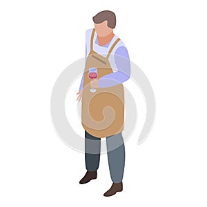 Winemaker icon, isometric style